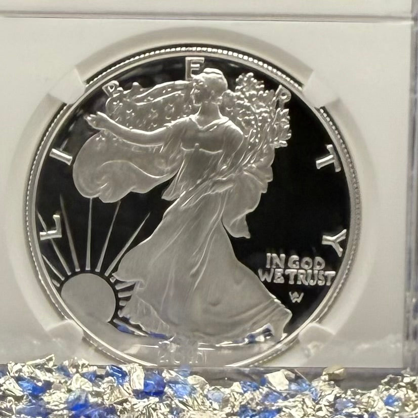 Proof 2021 (S) $1 American Silver Eagle NGC PF70UC T-2 Early Releases Classic Blue Label White Holder (1 of 1,303) Mint