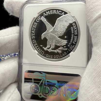 Proof 2021 (S) $1 American Silver Eagle NGC PF70UC T-2 Early Releases Classic Blue Label White Holder (1 of 1,303) Mint