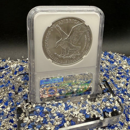 Burnished 2021 (W) $1 American Silver Eagle NCG MS70 First Releases T-2 35th Anniversary Eagle Label Mint Condition (1 of 1,997)