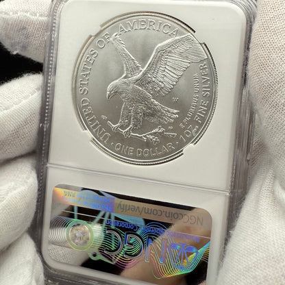 Burnished 2021 (W) $1 American Silver Eagle NCG MS70 First Releases T-2 35th Anniversary Eagle Label Mint Condition (1 of 1,997)