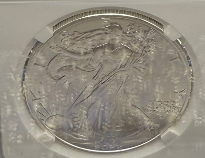 Burnished 2022 (W) $1 American Silver Eagle NCG MS70 Modern Brown Label Mint Condition (1 of 3,027)