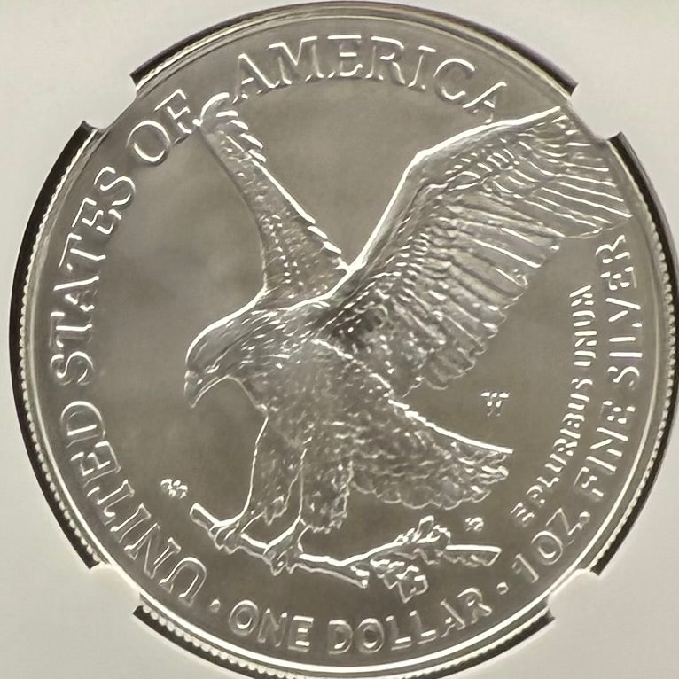 Burnished 2022 (W) $1 American Silver Eagle NCG MS70 Modern Brown Label Mint Condition (1 of 3,027)