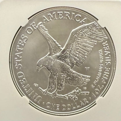 Burnished 2024 (W) $1 American Silver Eagle NCG MS70 Modern Brown Label Mint Condition (1 of 1,624)