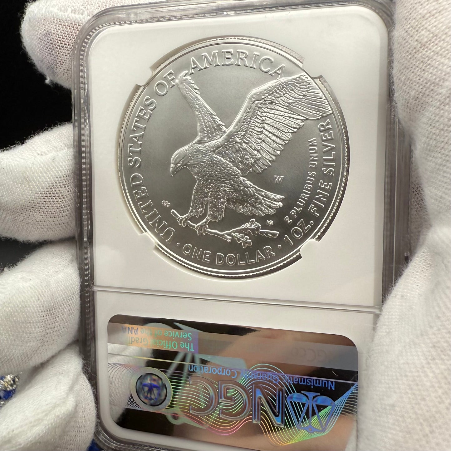 Burnished 2023 (W) $1 American Silver Eagle NCG MS70 Modern Brown Label Mint Condition (1 of 1,528)