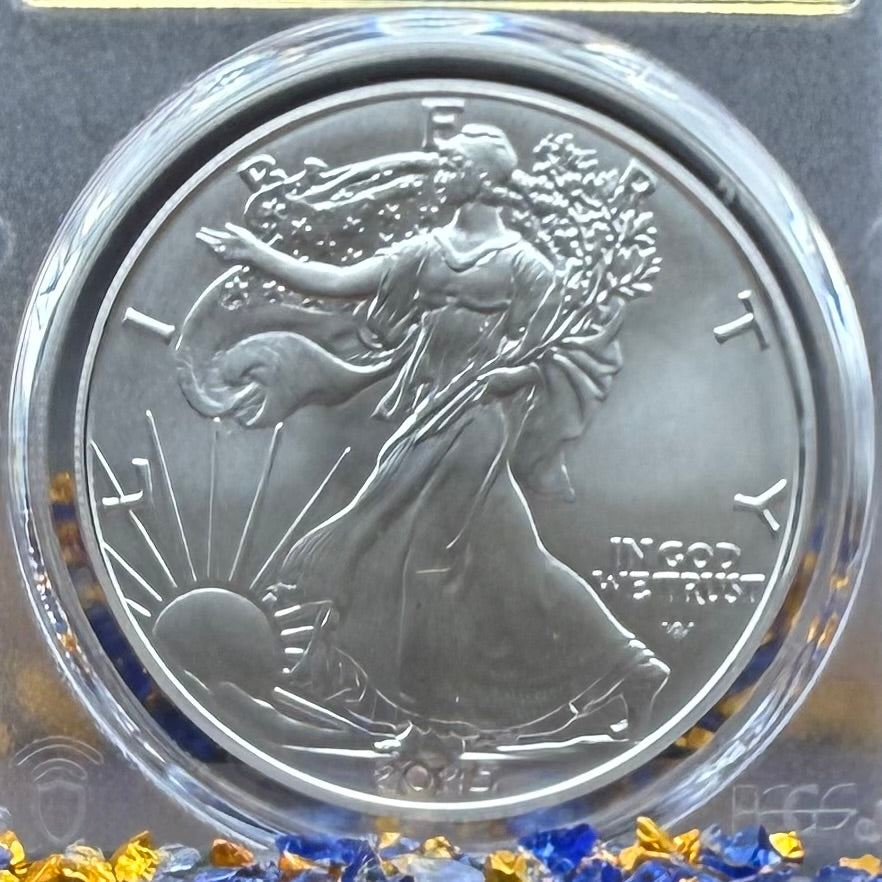 2025 $1 (W) American Silver Eagle PCGS MS70 First Strike Gold Foil Label Mint Condition (Rare 1 of 2,025)