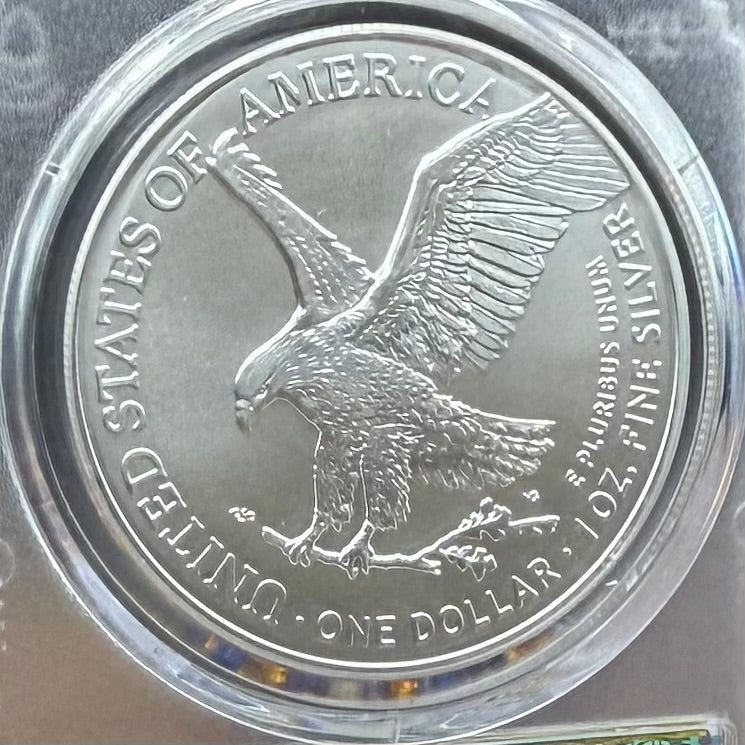2025 $1 (W) American Silver Eagle PCGS MS70 First Strike Gold Foil Label Mint Condition (Rare 1 of 2,025)