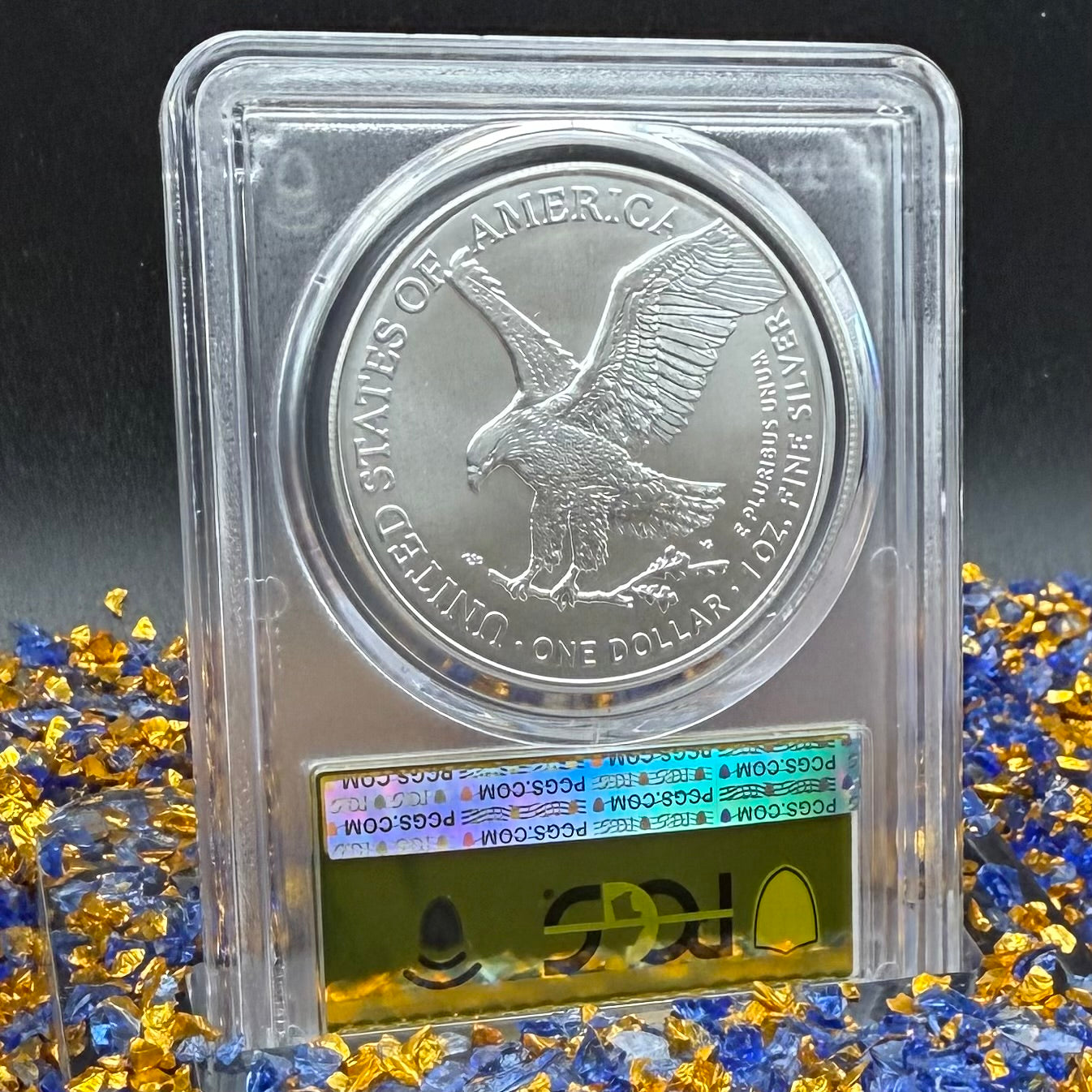 2025 $1 (W) American Silver Eagle PCGS MS70 First Strike Gold Foil Label Mint Condition (Rare 1 of 2,025)