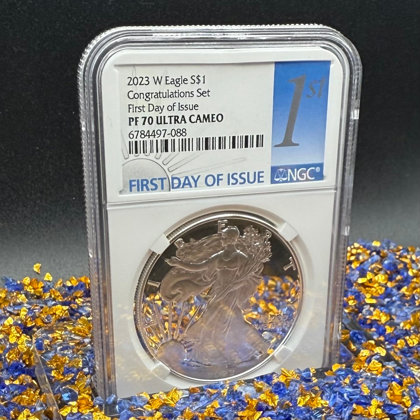Proof 2023 (W) $1 American Silver Eagle NGC PF70UC Congratulations Set First Day of Issue White Holder (1 of 2,024)