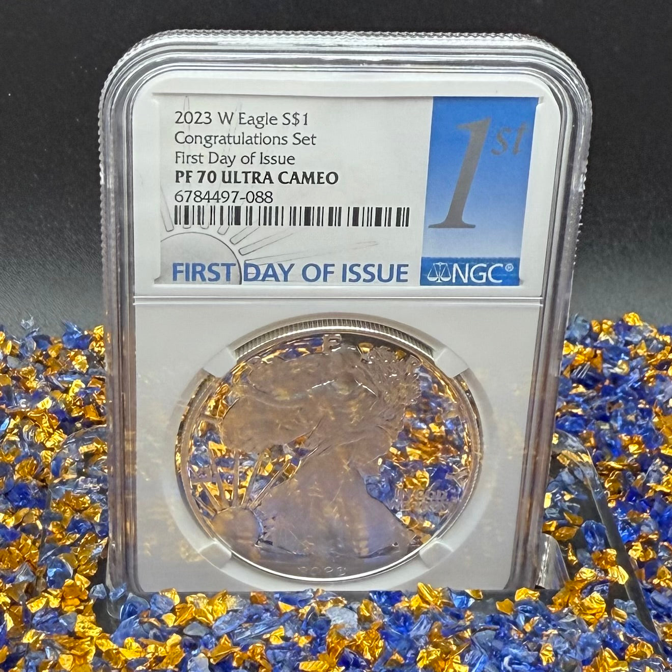 Proof 2023 (W) $1 American Silver Eagle NGC PF70UC Congratulations Set First Day of Issue White Holder (1 of 2,024)