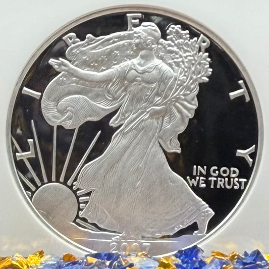 Proof 2007 (W) $1 American Silver Eagle NGC PF70UC Early Releases Class Blue Label White Holder (1 of 16,133) Mint