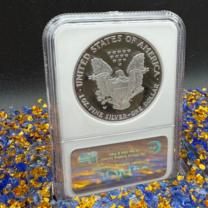Proof 2007 (W) $1 American Silver Eagle NGC PF70UC Early Releases Class Blue Label White Holder (1 of 16,133) Mint
