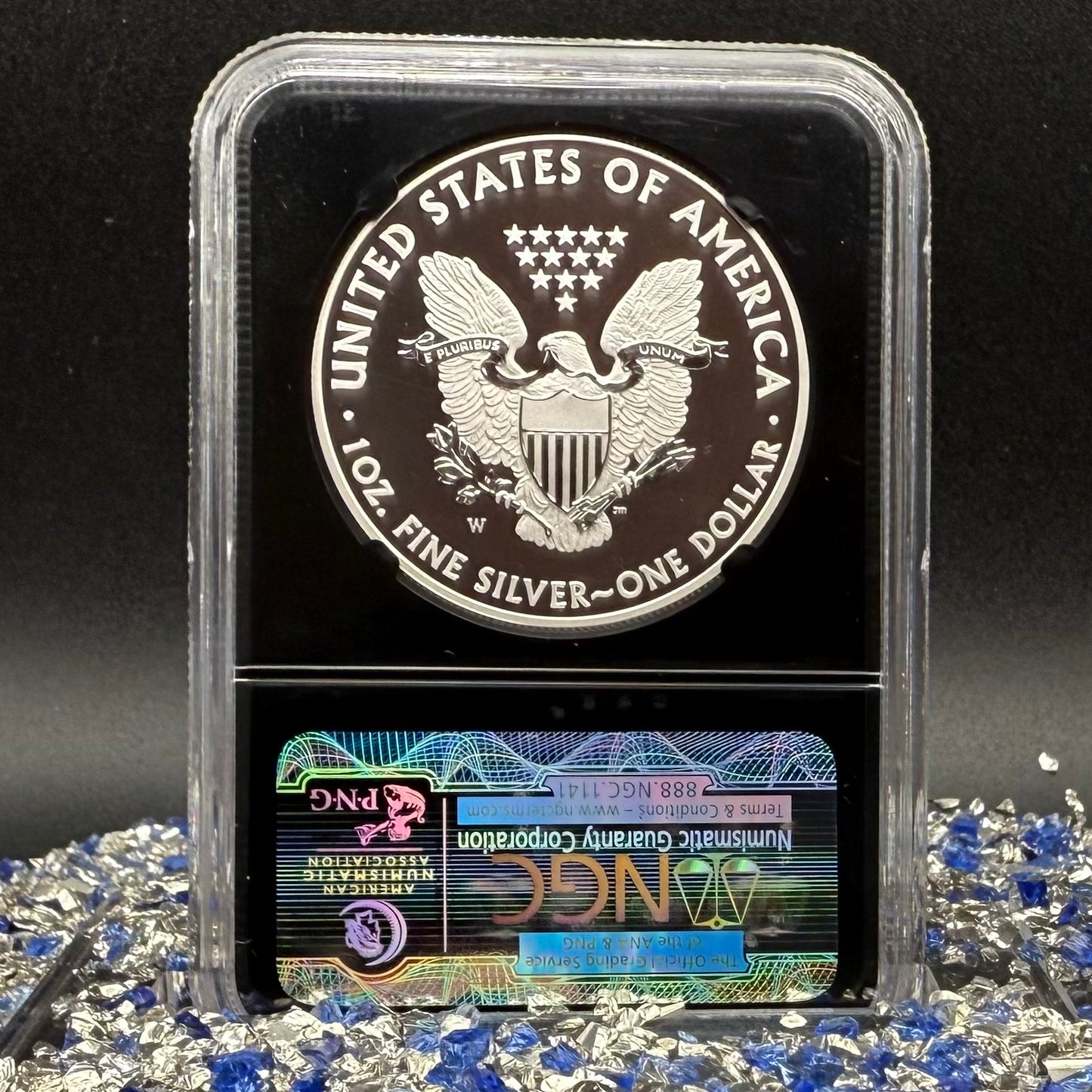 Reverse Proof & Enhanced Finish (2 Coin Set) 2013 (W) $1 American Silver Eagle NGC PF70 Black Core Holder West Point Silver Star Label