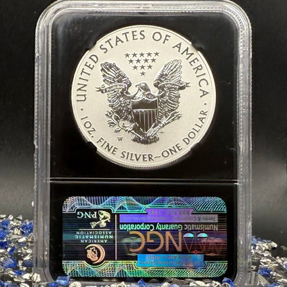 Reverse Proof & Enhanced Finish (2 Coin Set) 2013 (W) $1 American Silver Eagle NGC PF70 Black Core Holder West Point Silver Star Label
