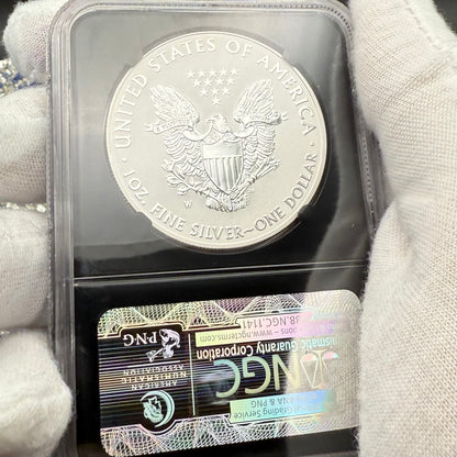 Reverse Proof & Enhanced Finish (2 Coin Set) 2013 (W) $1 American Silver Eagle NGC PF70 Black Core Holder West Point Silver Star Label