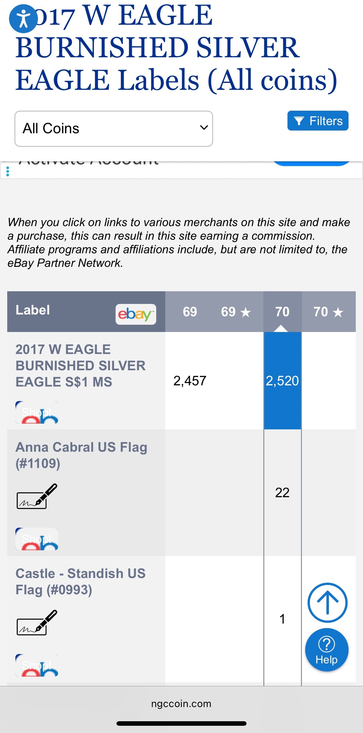 Burnished 2017 (W) $1 American Silver Eagle NGC MS70 Rare Premier Select Series Label Mint Condition