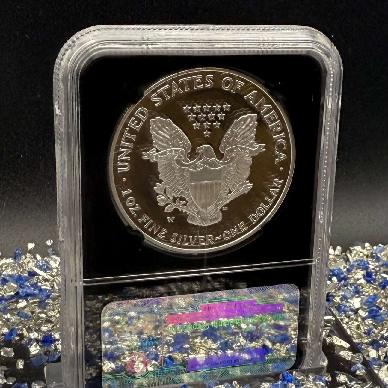 Proof 2003 (W) $1 American Silver Eagle NGC PF70UC Classic Blue Label Black Holder (1 of 11,073)