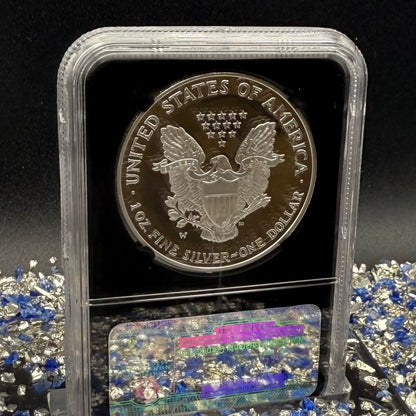 Proof 2003 (W) $1 American Silver Eagle NGC PF70UC Classic Blue Label Black Holder (1 of 11,073)