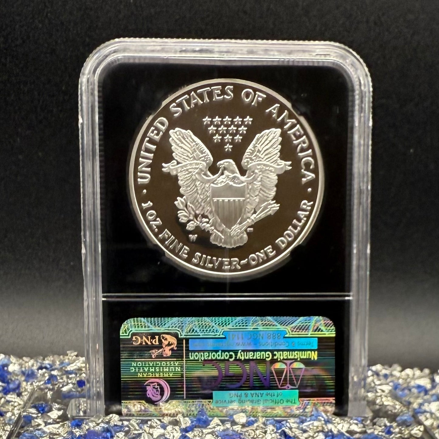Proof 2003 (W) $1 American Silver Eagle NGC PF70UC Classic Blue Label Black Holder (1 of 11,073)