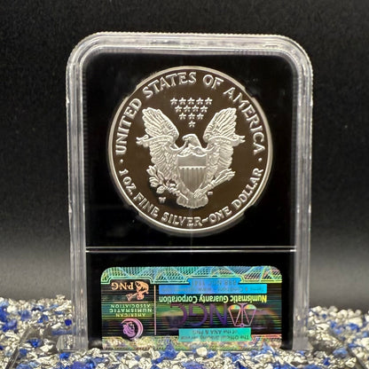 Proof 2003 (W) $1 American Silver Eagle NGC PF70UC Classic Blue Label Black Holder (1 of 11,073)