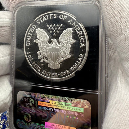 Proof 2003 (W) $1 American Silver Eagle NGC PF70UC Classic Blue Label Black Holder (1 of 11,073)