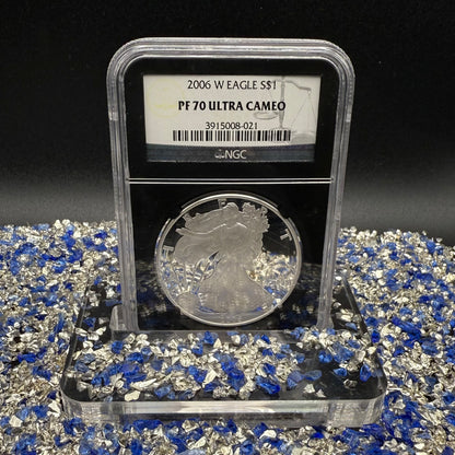 Proof 2006 (W) $1 American Silver Eagle NGC PF70UC Classic Blue Label Black Holder (1 of 21,920)
