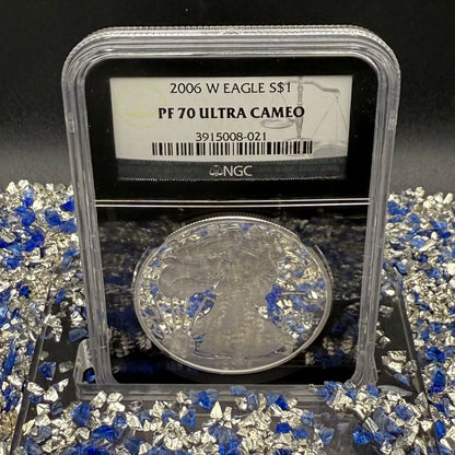 Proof 2006 (W) $1 American Silver Eagle NGC PF70UC Classic Blue Label Black Holder (1 of 21,920)