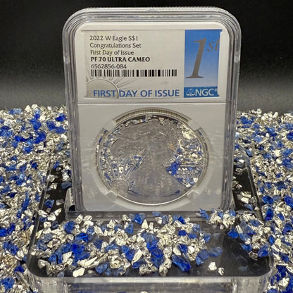 Proof 2022 (W) $1 American Silver Eagle NGC PF70UC Congratulations Set First Day of Issue White Holder Mint Condition (1 of 2,000)