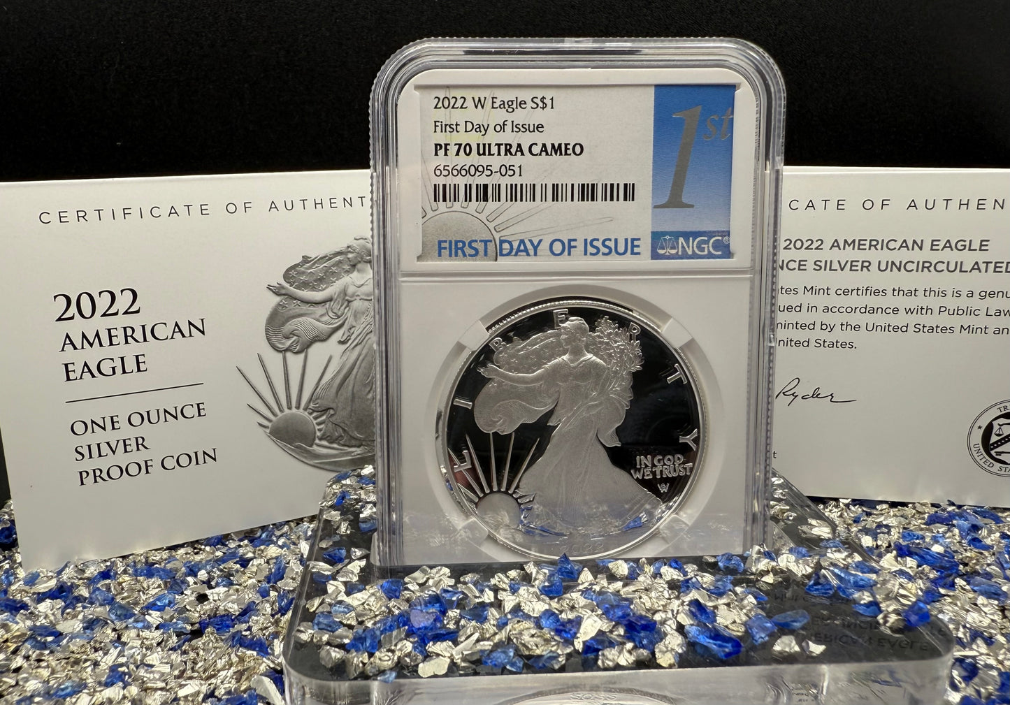 Proof 2022 (W) $1 American Silver Eagle NGC PF70UC First Day of Issue White Holder Mint Condition (1 of 9,038)