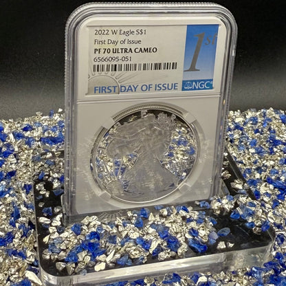 Proof 2022 (W) $1 American Silver Eagle NGC PF70UC First Day of Issue White Holder Mint Condition (1 of 9,038)