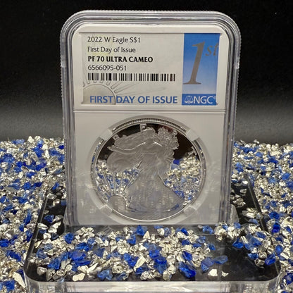 Proof 2022 (W) $1 American Silver Eagle NGC PF70UC First Day of Issue White Holder Mint Condition (1 of 9,038)