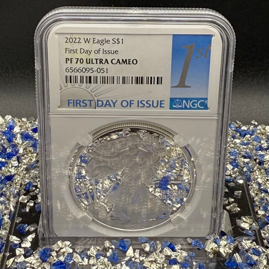 Proof 2022 (W) $1 American Silver Eagle NGC PF70UC First Day of Issue White Holder Mint Condition (1 of 9,038)
