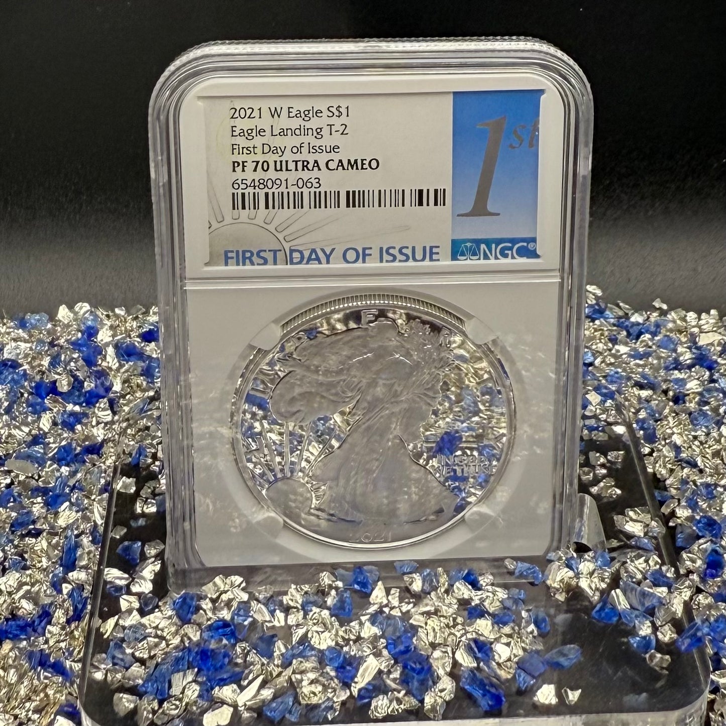 Proof 2021 (W) $1 American Silver Eagle NGC PF70UC T-1 First Day of Issue White Holder Mint Condition (1 of 6,881)