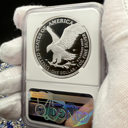 Proof 2021 (W) $1 American Silver Eagle NGC PF70UC T-1 First Day of Issue White Holder Mint Condition (1 of 6,881)