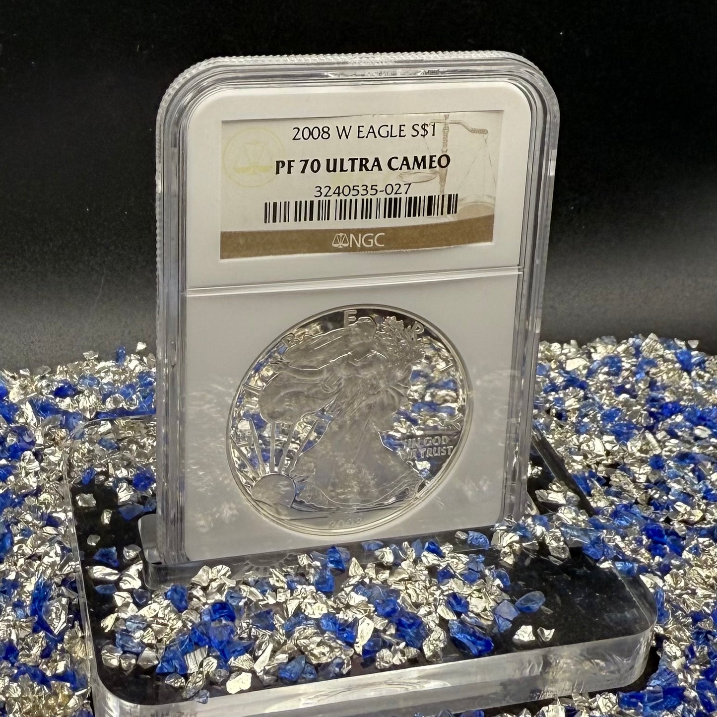 Proof 2008 (W) $1 American Silver Eagle NGC PF70UC Classic Brown Label (1 of 15,136)