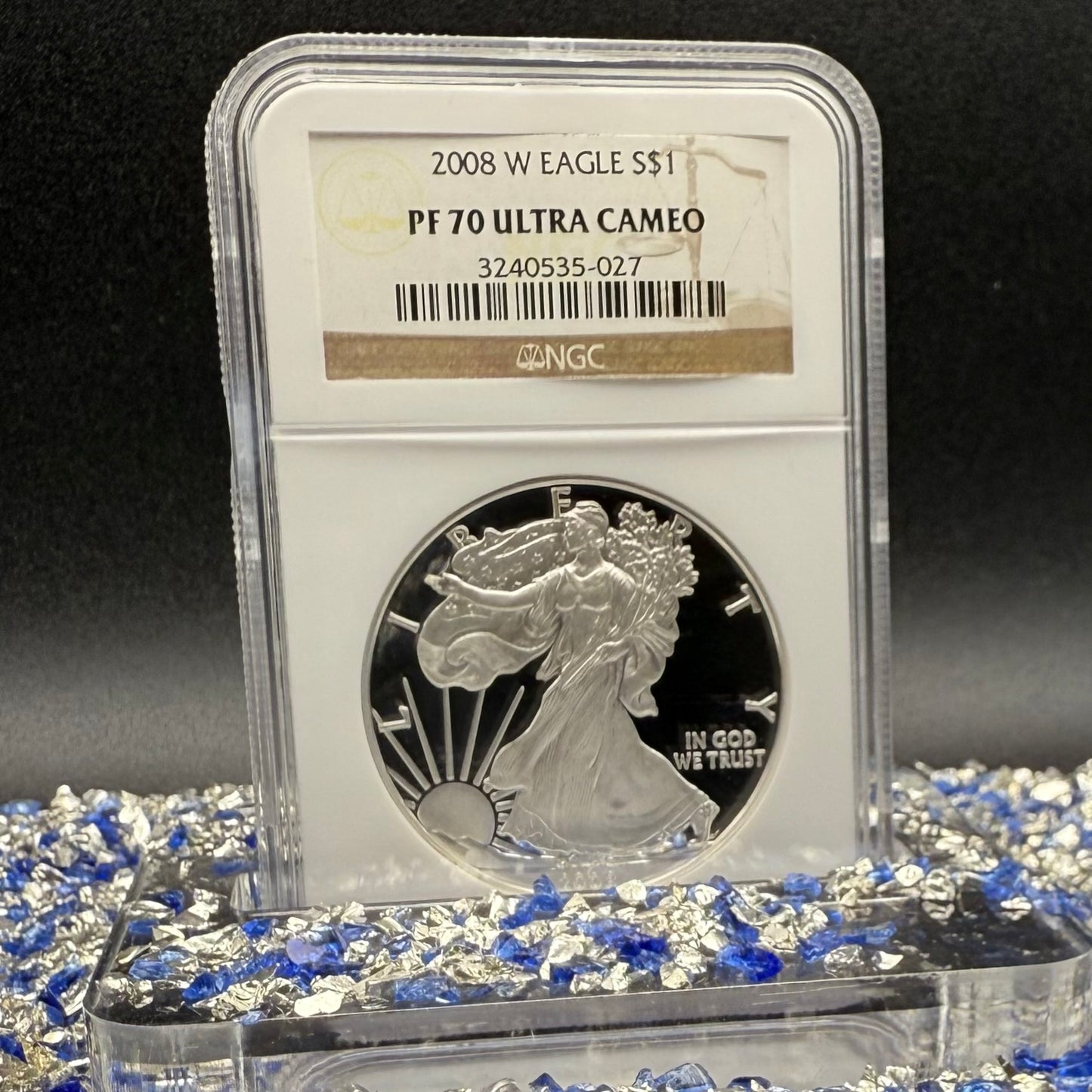 Proof 2008 (W) $1 American Silver Eagle NGC PF70UC Classic Brown Label (1 of 15,136)