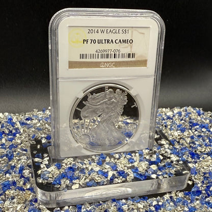 Proof 2014 (W) $1 American Silver Eagle NGC PF70 Classic Brown Label (1 of 9,425)