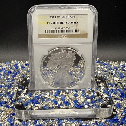 Proof 2014 (W) $1 American Silver Eagle NGC PF70 Classic Brown Label (1 of 9,425)