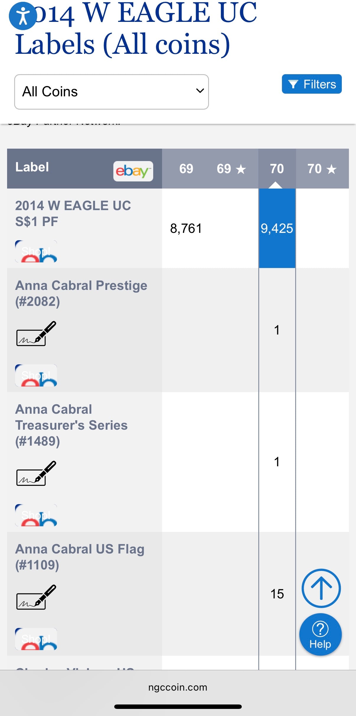 Proof 2014 (W) $1 American Silver Eagle NGC PF70 Classic Brown Label (1 of 9,425)