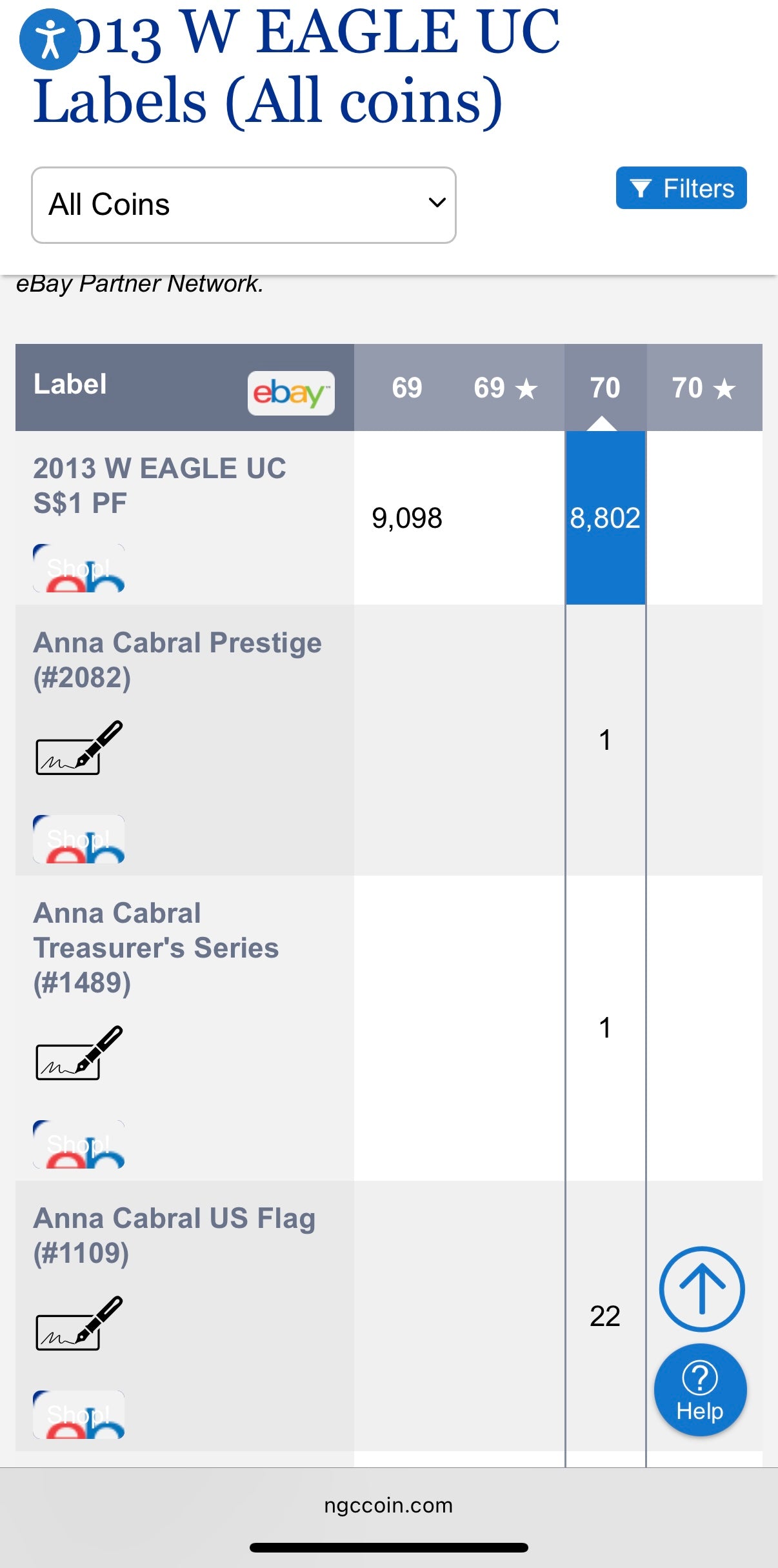 Proof 2013 (W) $1 American Silver Eagle NGC PF70 Classic Brown Label (1 of 8,802)