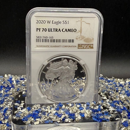Proof 2020 (W) $1 American Silver Eagle NGC PF70UC Modern Brown Label (1 of 11,052)