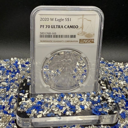 Proof 2020 (W) $1 American Silver Eagle NGC PF70UC Modern Brown Label (1 of 11,052)