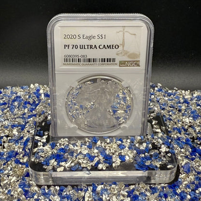 Proof 2020 (S) $1 American Silver Eagle NGC PF70UC Brown Label Spotless! (1 of 2,719)