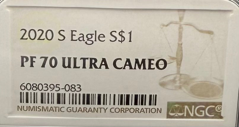 Proof 2020 (S) $1 American Silver Eagle NGC PF70UC Brown Label Spotless! (1 of 2,719)
