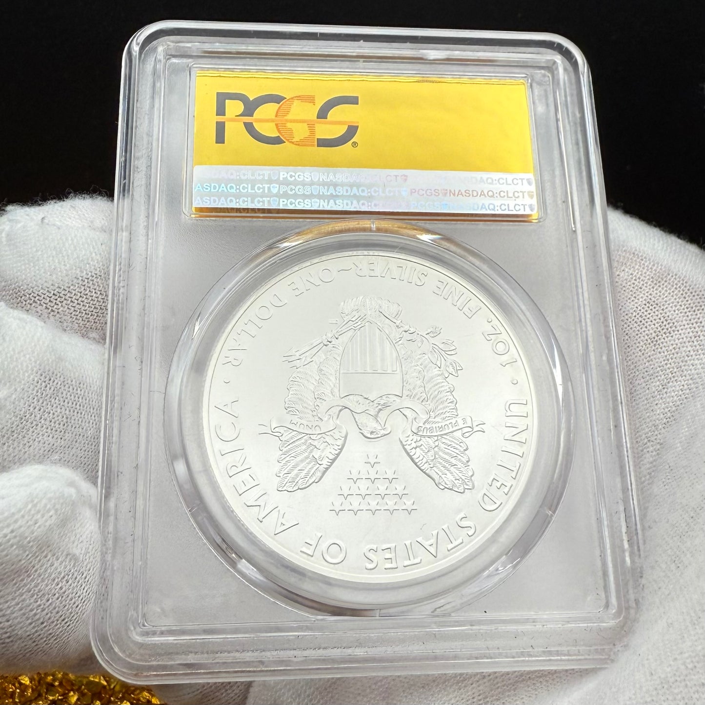 2013 $1 (S) American Silver Eagle PCGS MS70 San Francisco Struck Gold Foil Label (1 of 2,013)