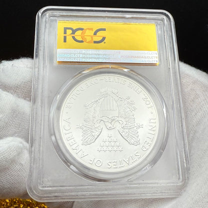 2013 $1 (S) American Silver Eagle PCGS MS70 San Francisco Struck Gold Foil Label (1 of 2,013)