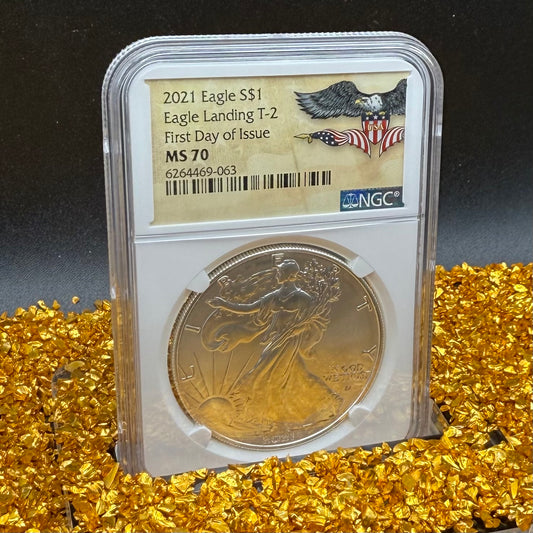 2021 $1 American Silver Eagle NGC MS70 Type 2 FDOI Mint Condition