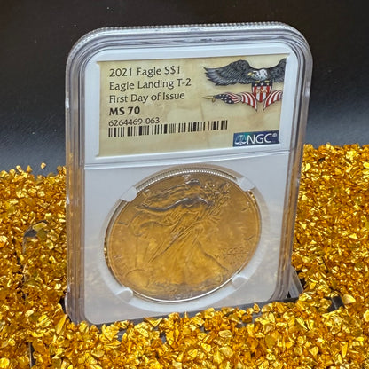 2021 $1 American Silver Eagle NGC MS70 Type 2 FDOI Mint Condition