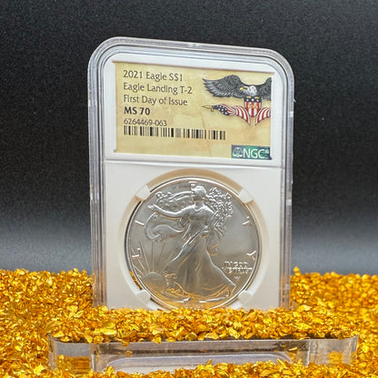 2021 $1 American Silver Eagle NGC MS70 Type 2 FDOI Mint Condition