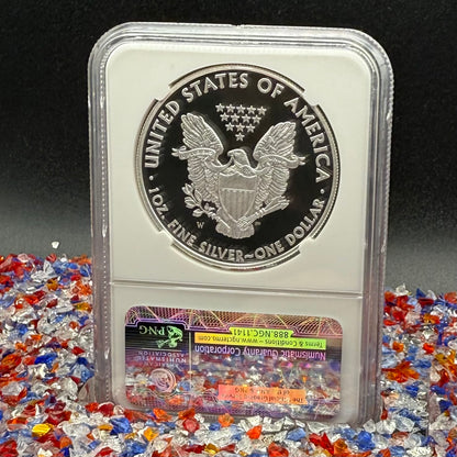 Proof 2011 (W) $1 American Silver Eagle NGC PF70 American Flag Label Mint Condition (1 of 9,295)