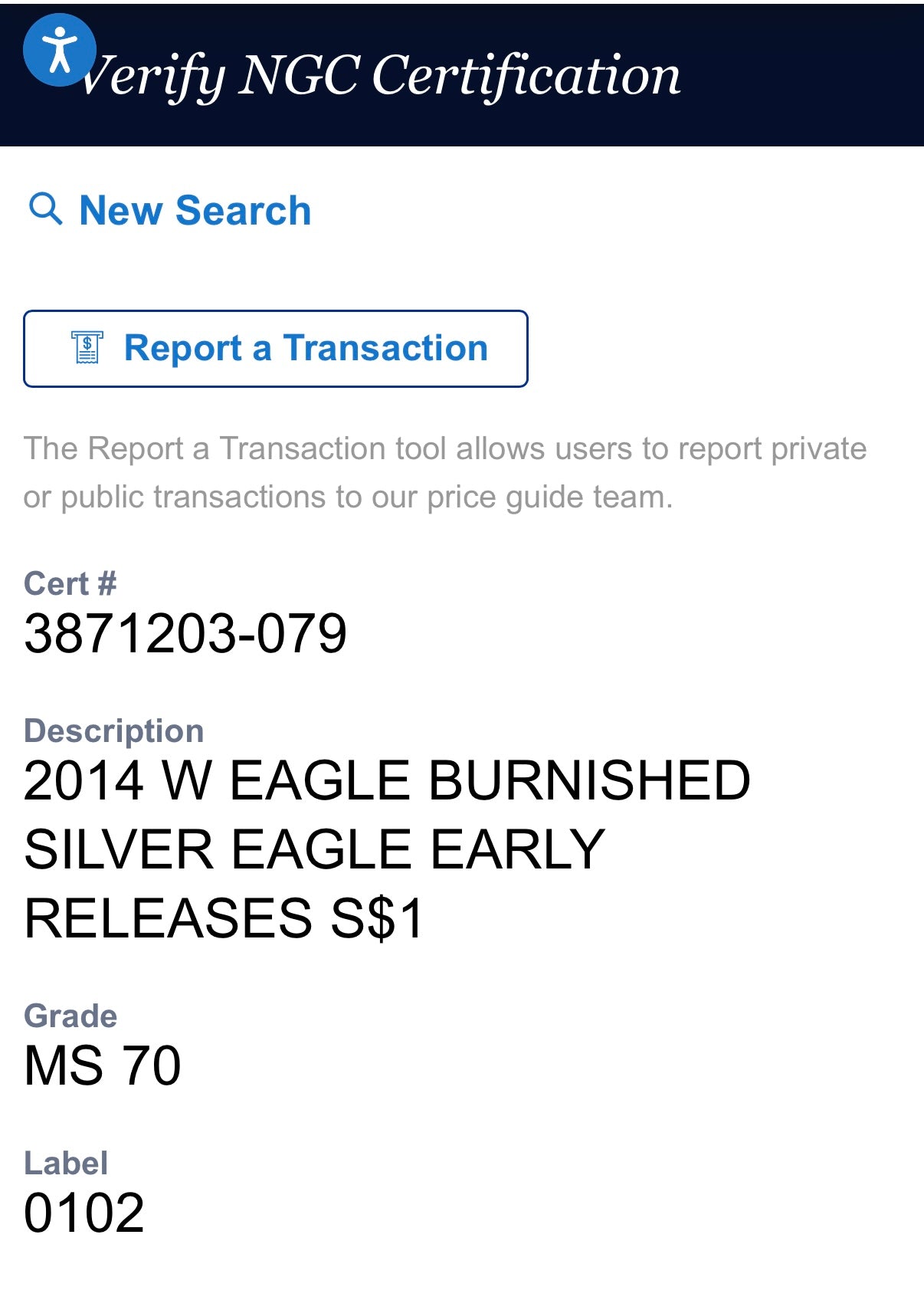 Burnished 2014 (W) $1 American Silver Eagle NGC MS70 Early Releases American Flag Label (1 of 6,552)